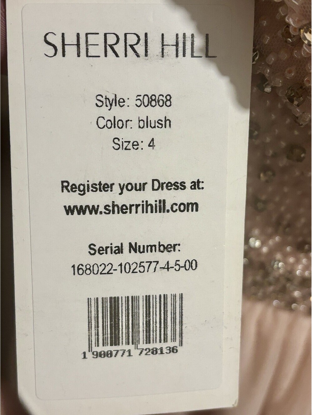 Sherri Hill Sz 4 Prom Pageant Blush Pink Beaded Chiffon A-Line Gown Homecoming - Picture 6 of 6